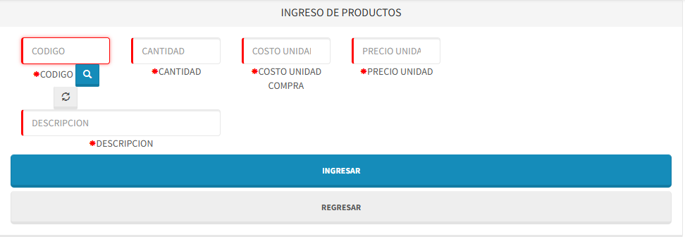 Ingresar productos